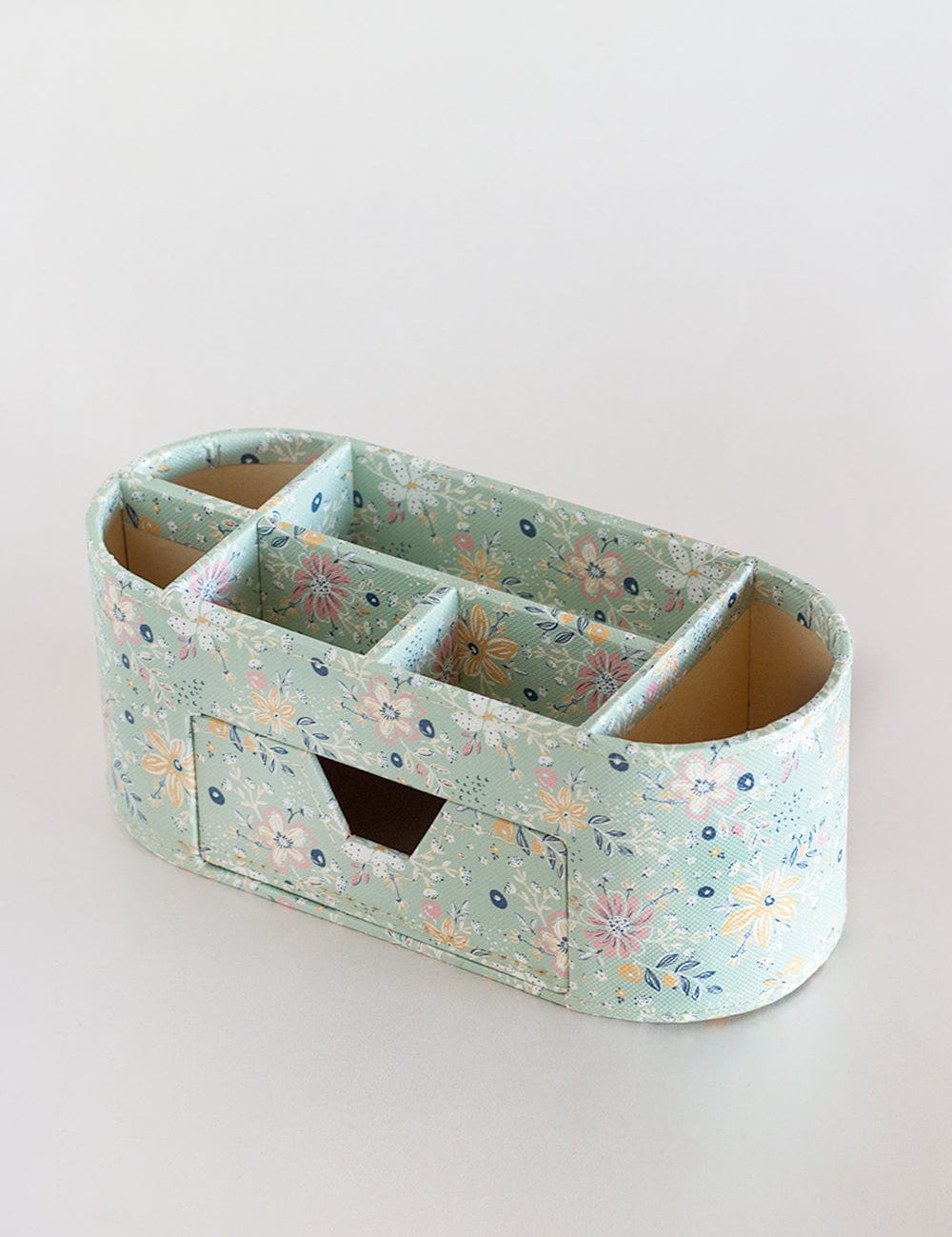 Pearlised Paper Leather 7 in 1 Desk Organiser- Mint Magnolias