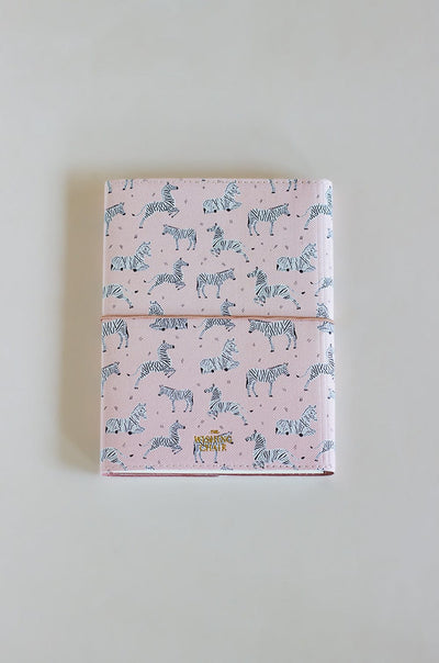 Pearlised Paper Leather A5 Notebook -Pink Safari