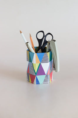 Pearlised Paper Leather Foldable Pen Holder- Kaleidoscope