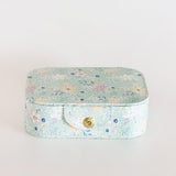 Pearlised Paper Leather Jewellery Box Large- Mint Magnolias