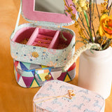 Pearlised Paper Leather Jewellery Box Large- Mint Magnolias