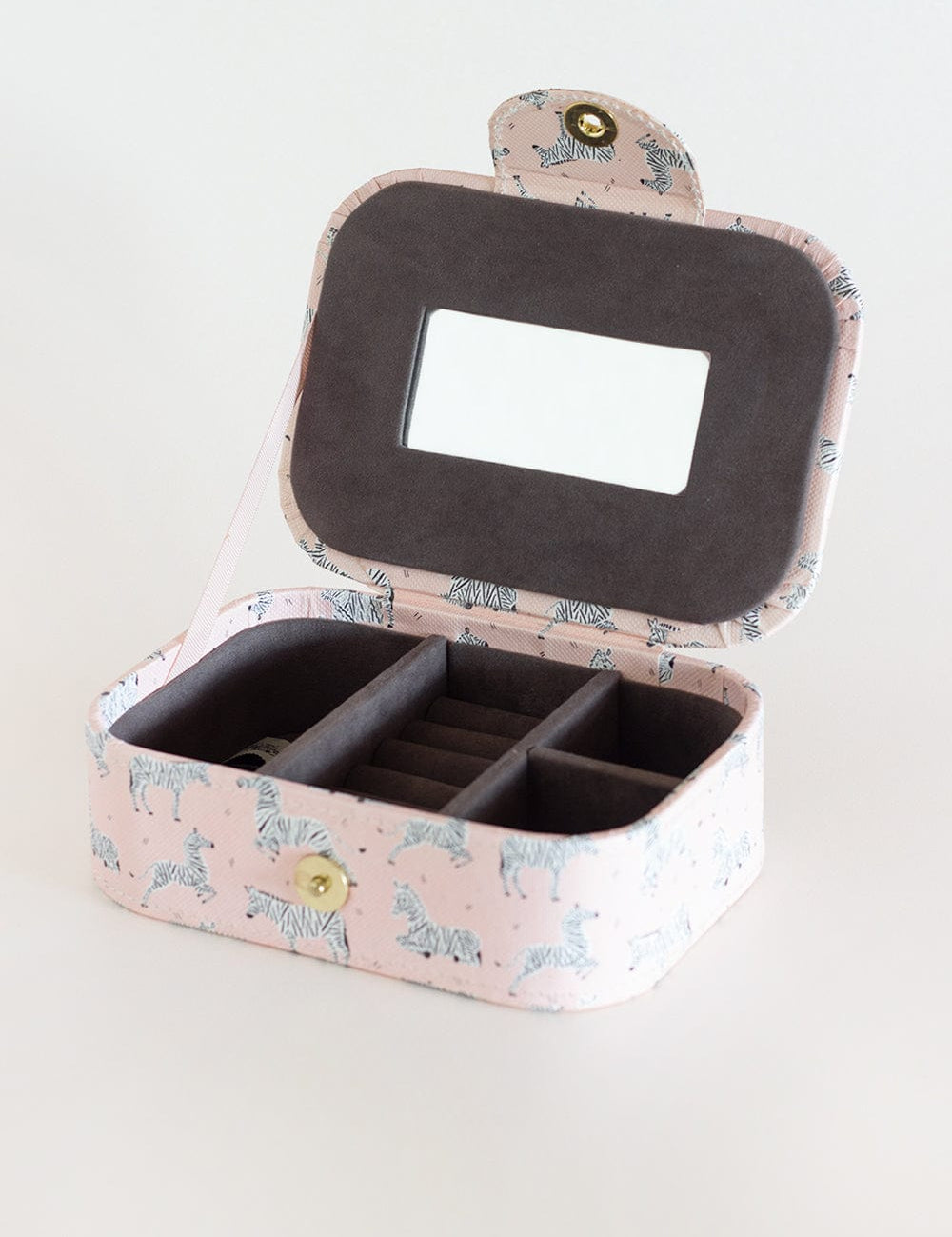 Pearlised Paper Leather Jewellery Box Large- Pink Safari