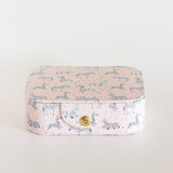 Pearlised Paper Leather Jewellery Box Large- Pink Safari
