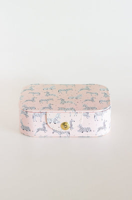 Pearlised Paper Leather Jewellery Box Large- Pink Safari