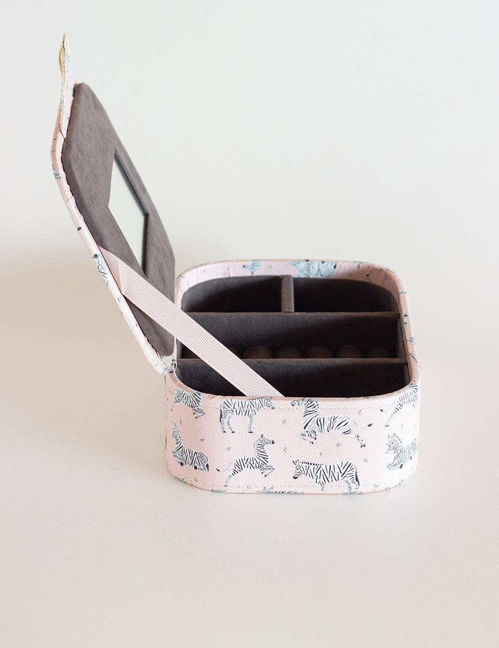 Pearlised Paper Leather Jewellery Box Large- Pink Safari