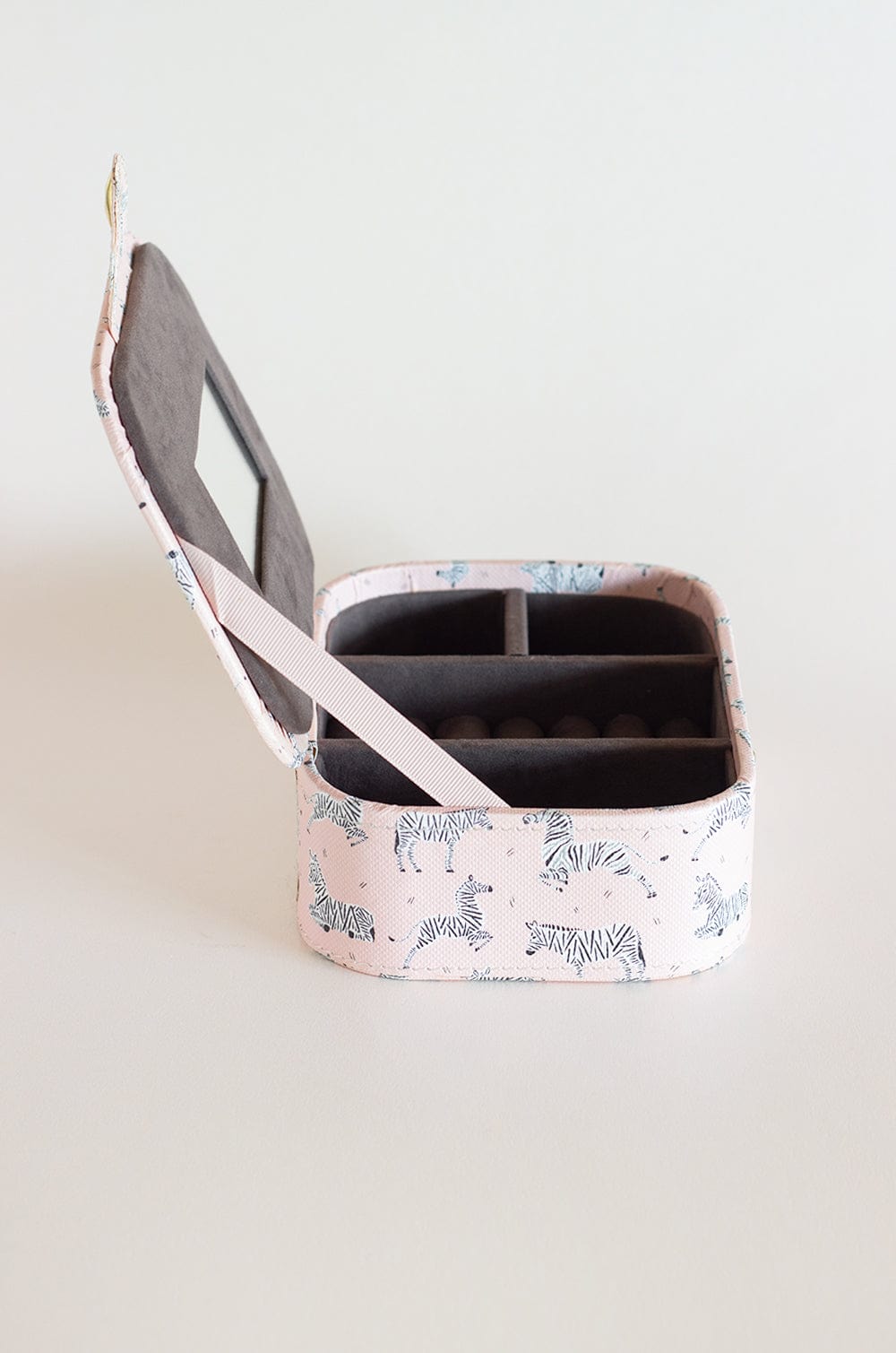 Pearlised Paper Leather Jewellery Box Large- Pink Safari