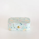 Pearlised Paper Leather Jewellery Box Medium- Mint Magnolias