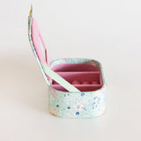 Pearlised Paper Leather Jewellery Box Medium- Mint Magnolias
