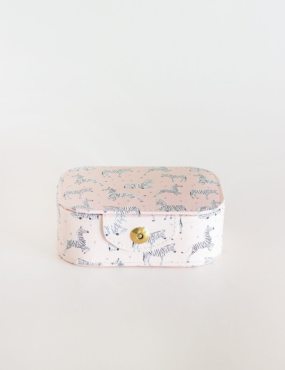 Pearlised Paper Leather Jewellery Box Medium- Pink Safari