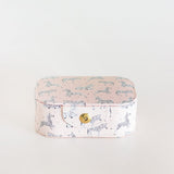 Pearlised Paper Leather Jewellery Box Medium- Pink Safari