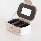 Pearlised Paper Leather Jewellery Box Medium- Pink Safari