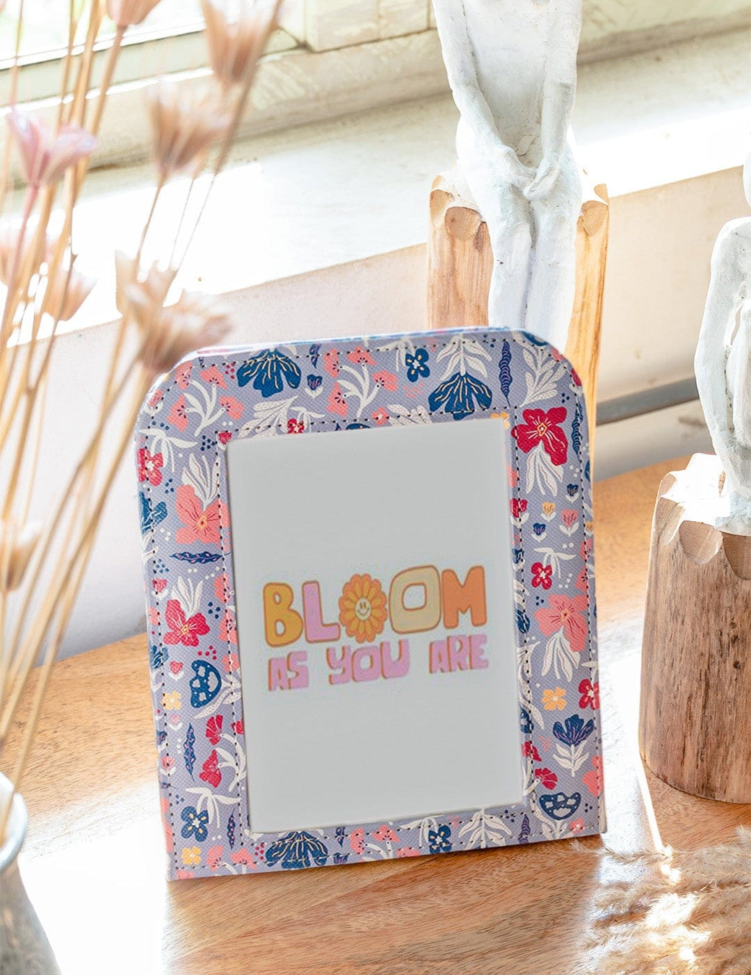 Pearlised Paper Leather Photoframe - Blue Meadow