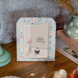 Pearlised Paper Leather Photoframe - Garden Fog