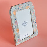Pearlised Paper Leather Photoframe - Garden Fog