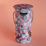 Pearlised Paper Leather Round Piggy Bank - Blue Meadow