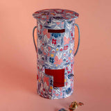 Pearlised Paper Leather Round Piggy Bank - Blue Meadow
