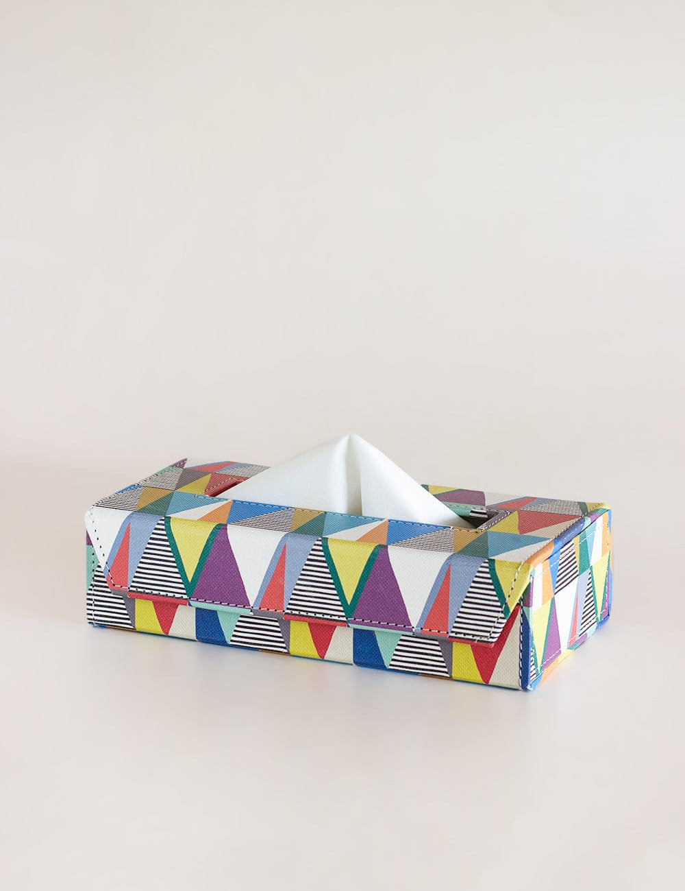Pearlised Paper Leather Tissue Box- Kaleidoscope