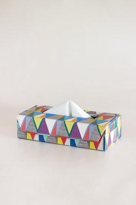 Pearlised Paper Leather Tissue Box- Kaleidoscope