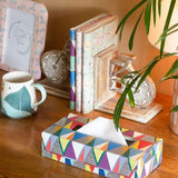 Pearlised Paper Leather Tissue Box- Kaleidoscope