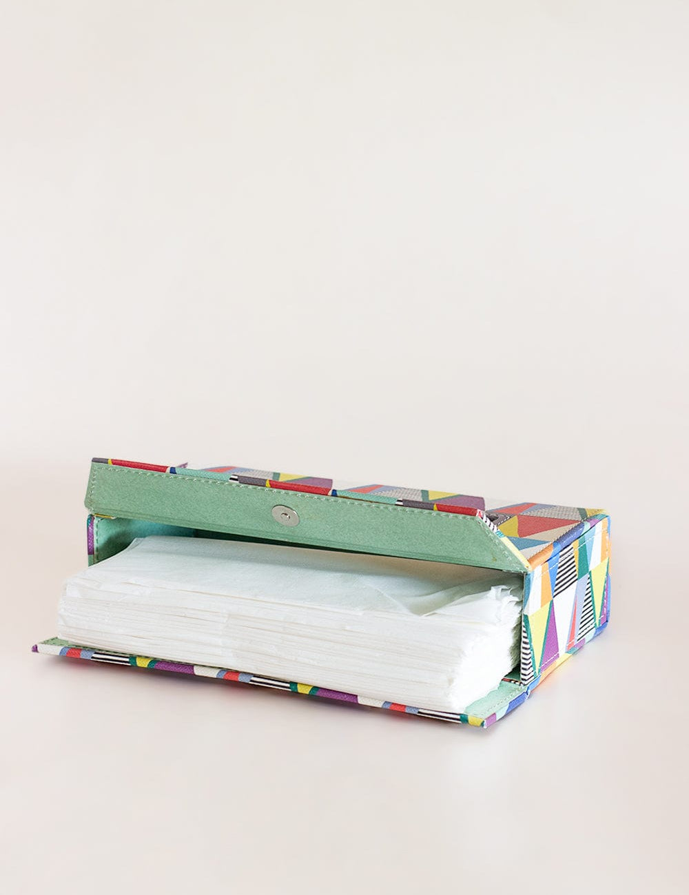 Pearlised Paper Leather Tissue Box- Kaleidoscope