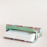Pearlised Paper Leather Tissue Box- Kaleidoscope