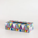 Pearlised Paper Leather Tissue Box- Kaleidoscope