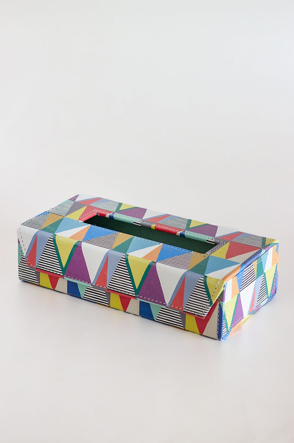 Pearlised Paper Leather Tissue Box- Kaleidoscope