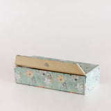 Pearlised Paper Leather Tissue Box- Mint Magnolias