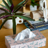 Pearlised Paper Leather Tissue Box - Pink Safari
