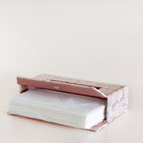 Pearlised Paper Leather Tissue Box - Pink Safari
