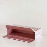 Pearlised Paper Leather Tissue Box - Pink Safari