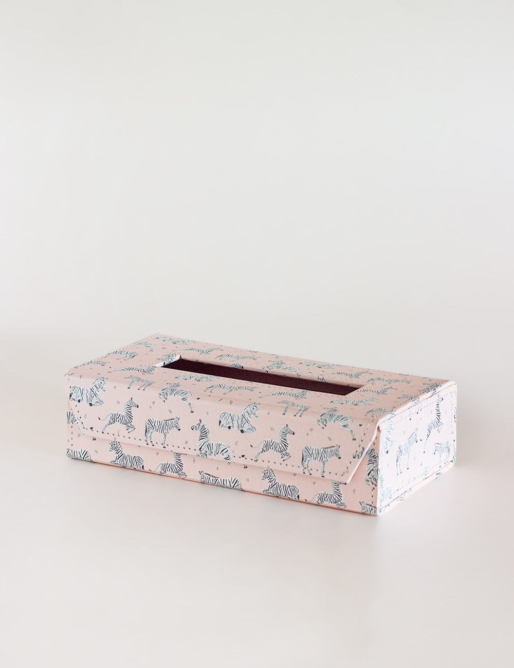 Pearlised Paper Leather Tissue Box - Pink Safari