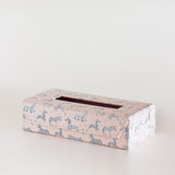 Pearlised Paper Leather Tissue Box - Pink Safari