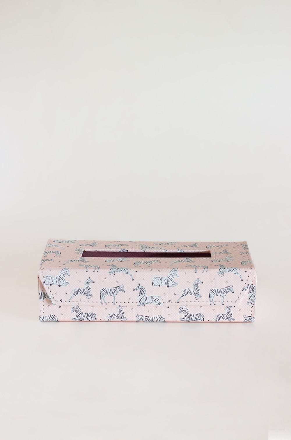 Pearlised Paper Leather Tissue Box - Pink Safari