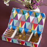 Pearlised Paper Leather Travel Jewelley Box- Kaleidoscope