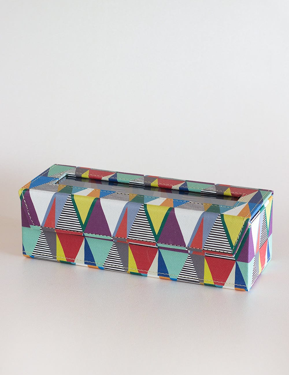 Pearlised Paper Leather Watch Box with 4 compartments- Kaleidoscope
