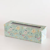 Pearlised Paper Leather Watch Box with 4 compartments- Mint Magnolias