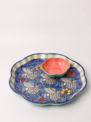 Perch -  Ceramic Chip & Dip Platter with Bowl