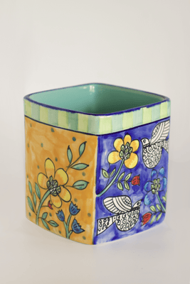Perch Handpainted Ceramic Cutlery Holder