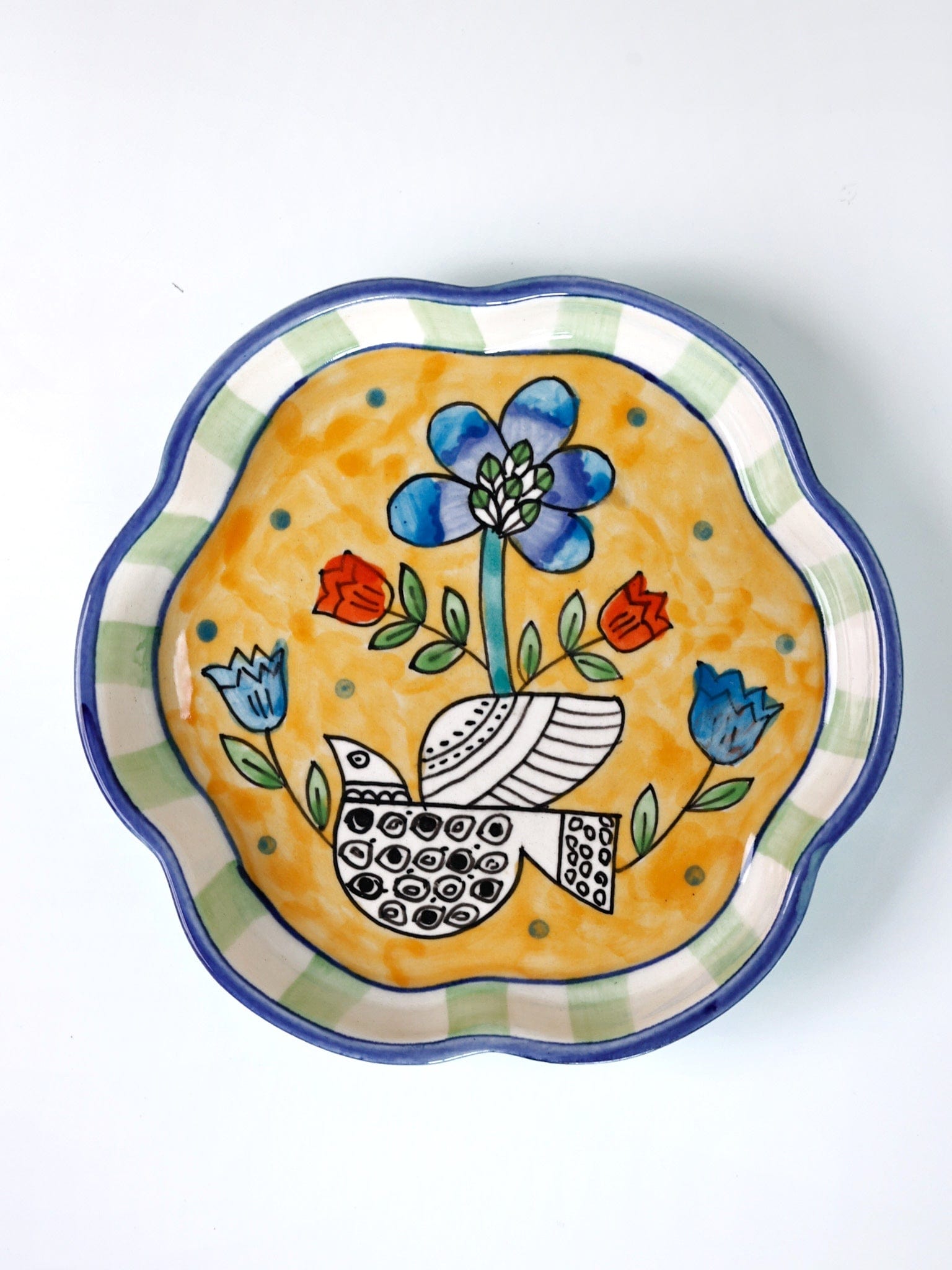Perch Handpainted Ceramic Mini Flower Platter