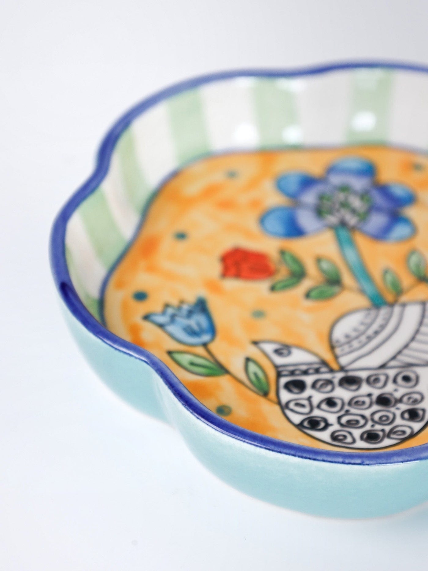 Perch Handpainted Ceramic Mini Flower Platter