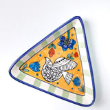 Perch Handpainted Ceramic Triangle Platter - Set of 2