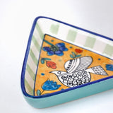 Perch Handpainted Ceramic Triangle Platter - Set of 2