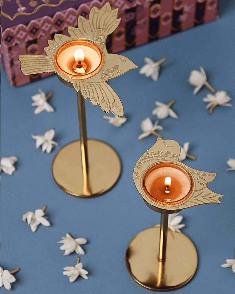 Perch Tealight Holders with Stand Gift Box - Set of 2