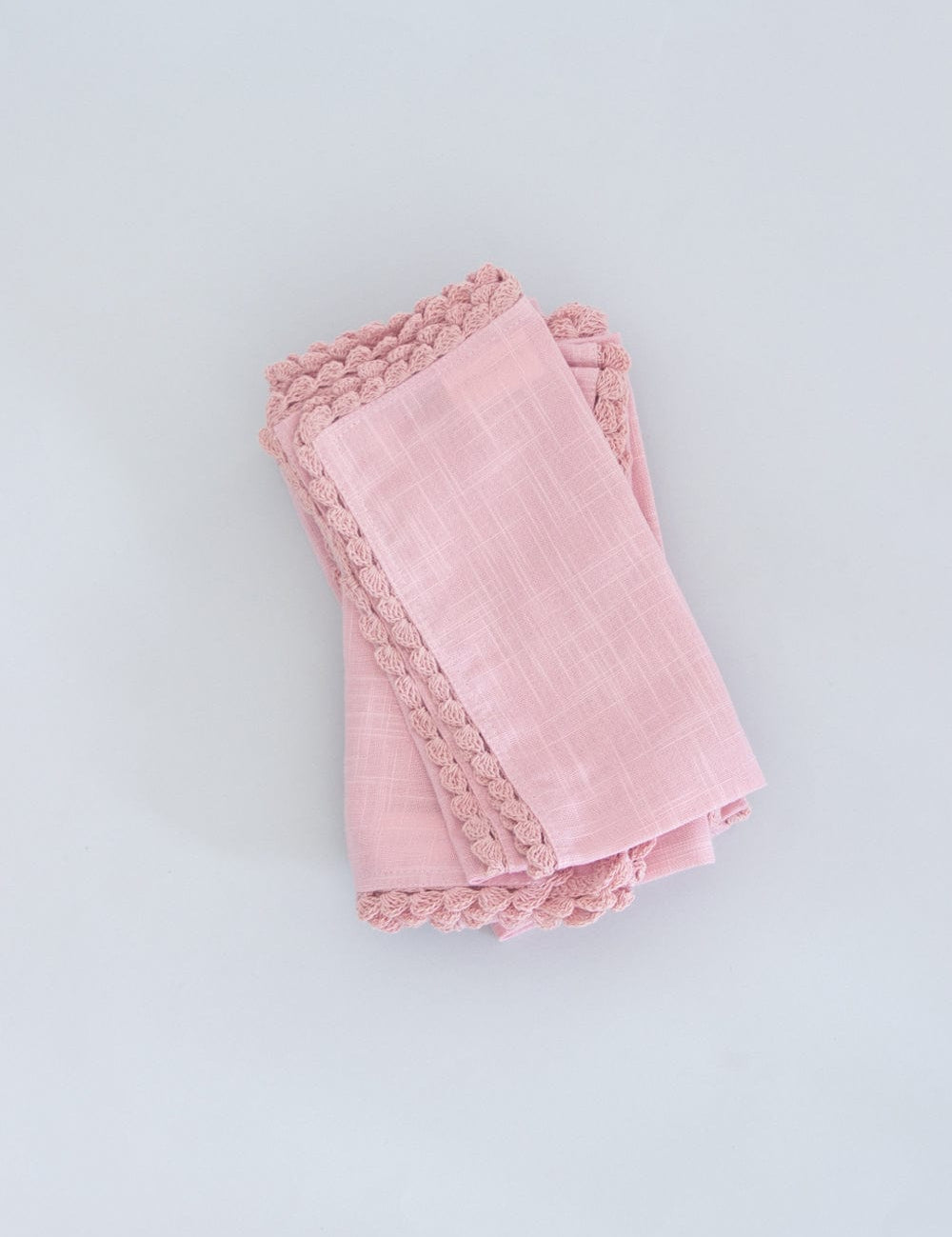 Petal Blush Hand Crochet Napkins - Set of 6