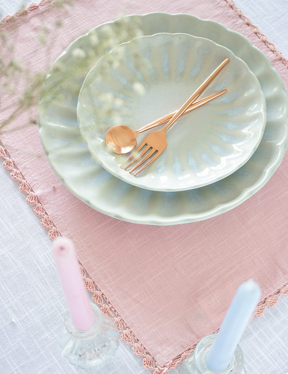Petal Blush Hand Crochet Placemats - Set of 6