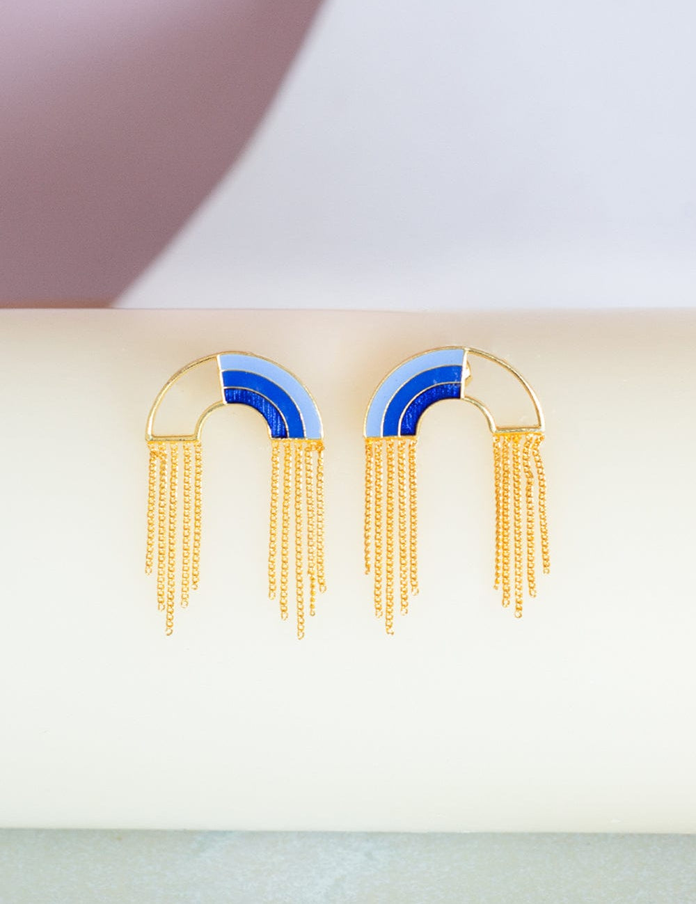 Photoframes & jewellery boxes Blue Somewhere Over The Rainbow Gold Plated Earrings