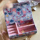 Photoframes & jewellery boxes Pearlised Paper Leather Travel Jewellery Box Small - Blue Meadow