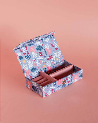 Photoframes & jewellery boxes Pearlised Paper Leather Travel Jewellery Box Small - Blue Meadow