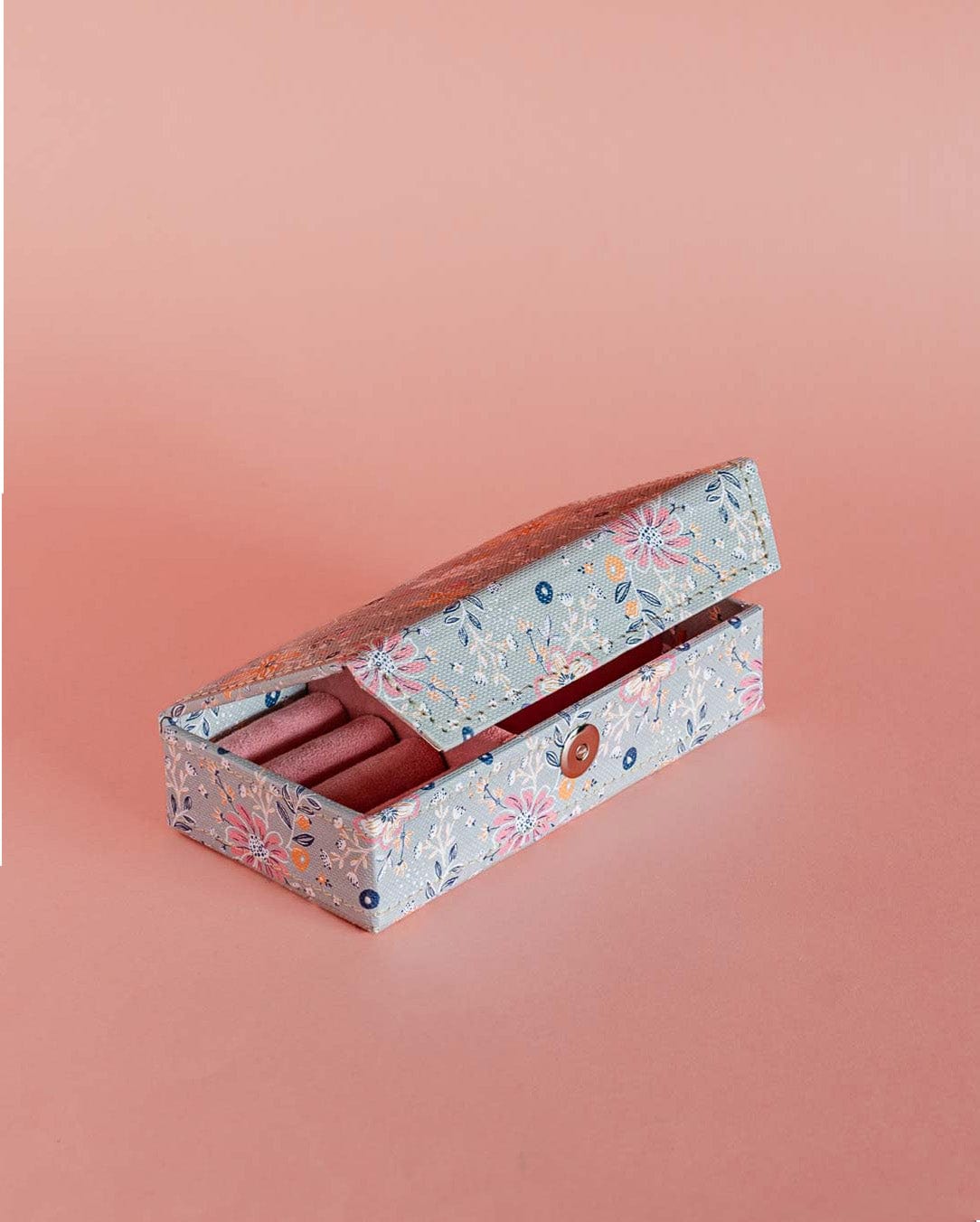 Photoframes & jewellery boxes Pearlised Paper Leather Travel Jewellery Box Small - Garden Fog